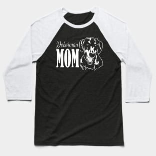 Doberman Mom Gift Natural Ears Baseball T-Shirt